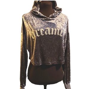 Velvety Cropped Sweatshirt DREAMER hoodie, Essue